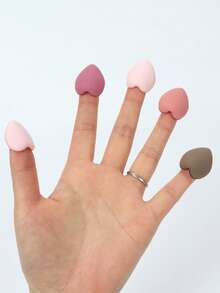 10-30-50-100pcs/Set Finger Makeup Sponge Puff, Latex-Free Hybrid Sponge With Air Cushion, Suitable For Foundation, Powder, Concealer, Fits All Skin Types - Multicolor - View 4