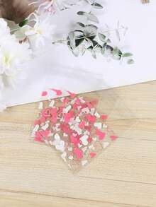 100个心形图案包装袋，透明自粘小袋，适用于婚礼礼物、生日茶会、卡片分隔袋、照片自粘袋、爱心包装袋，带自封口，适合情人节使用。 - 彩色 - 查看 3