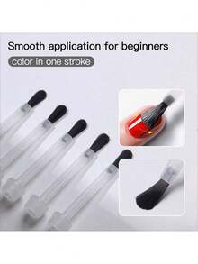 66 Pieces/Box Gel Nail Polish Glue Brush, Round Head Nail Brush, Replacement Nail Brush Liquid Applicator Nail Enhancement Tools - Multicolor - View 2