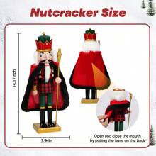 Handcrafted Wooden Nutcracker  Christmas Tree Ornament & Desktop Decoration For Home And Office - màu đen - Xem 5