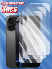 3 Packungen gehärtetes Glas für iPhone 17/17 Pro/17 Pro Max/17 Air/16/16 Plus/16Pro/16ProMax/15/14/13/12/11ProMax/X/XS/XR/Mini/7/8/14 Plus. Für iPhone Bildschirmschutz für iPhone 14/15 Pro Max. Glas 2025 Upgrade Version, 9H+ Premium gehärtetes Glas. Bildschirmschutz-Grundlagen, geeignet für täglichen Schutz, Büro, Zuhause, täglicher Schutz Büro Zuhause Handy Zubehör wasserdicht stoßfest kratzfest - Transparent - Übersicht 15