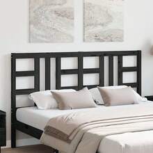 Testiera vidaXL nera, 146x4x100 cm, in legno massello di pino. - Multicolore - Visualizzare 3