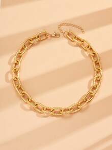 1pc Girl's Minimalist Punk Style Necklace, Exaggerated Personality Fashion Chain Necklace, Street Style - Multicolor - View 13