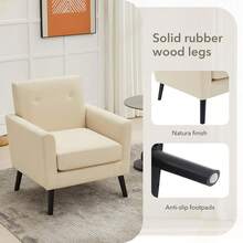 PtioHavn Sillón Sofá Individual Elegant Velvet Terciopelo Mueble Sala - Blanco - Ver 3