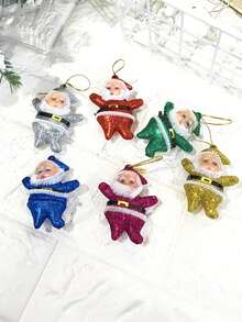 6pcs Santa Claus Christmas Ornaments - Vintage Style Small Santa Decorations For Holiday Tree, Festive Home Decor, Xmas Party Supplies & Gift Ideas - Multicolor - View 1