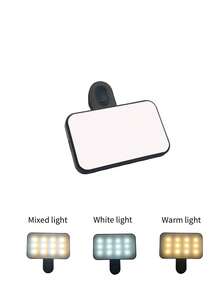 buguangdeng 1pc Adjustable 3-Color Selfie Ring Light, Suitable For Smartphone, Camera, Video Conference, Live Streaming, Laptop, Makeup And Selfie, With Clip, Portable Mini LED Light, USB Rechargeable, Pocket-Sized Selfie Fill Light With Timer, RGB Photography Lighting For Live Streaming And Beautifying - Fill Light - View 5