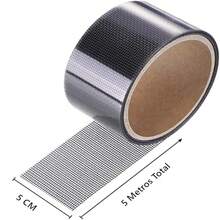 Kit de Reparación de Mosquiteras para Ventanas y Puertas, Reparación de Mosquiteras de Plástico, 5cm * 5MTS Negro (Negro) - Negro - Ver 8