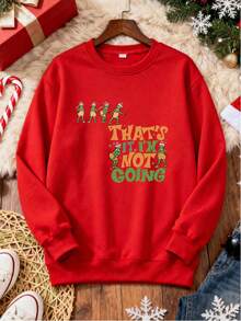 Playera con estampado de tortugas navideñas, sudadera para mujer, ideal para fiestas de Navidad, regalo para ella, estilo divertido y festivo, cómoda y cálida para ocasiones casuales - Rojo - Ver 3
