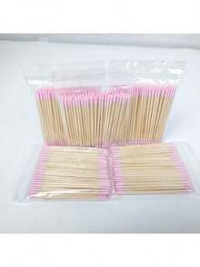 100/200/300/400/500/600/1000/PCS 双头指甲油擦拭木棒，小头双头纹眉美妆擦拭工具，约100支/包（包装方式：1/2/3/4/5/6/10/20包）