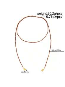 1 chiếc vòng cổ dài thanh lịch đính hạt CCB hình học không đều phong cách Bohemian dành cho nữ, món quà trang sức đa năng cho hàng ngày, lễ hội, tiệc tùng (Nhiều kiểu đeo) - vòng cổ - Xem 10