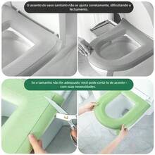 Waterproof Toilet Seat Cover – Seat Protection, Bathroom Accessory - Green - View 5