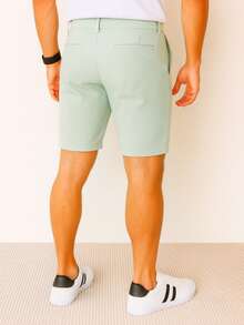 Men's Slim Sport Shorts With Knife Pocket - Mint Green - View 2