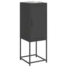 Aparador alto vidaXL negro 36x39x107 cm Acero - Multicolor - Ver 4