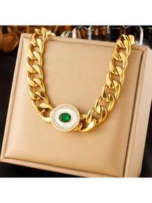 1 Peça Pulseira de Aço Inoxidável Banhada a Ouro 18K com Estampa de Cruz na Moda, Ajustável, Ideia de Presente