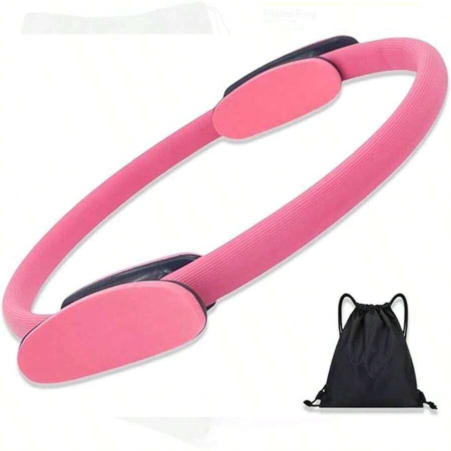Anillo de Resistencia de Pilates, Aro de Pilates, Accesorios de Entrenamiento para Pilates, para Entrenamiento de Piernas, Glteos, Abdominales y Suelo Plvico, Mejorar de Ncleo - Rosa - Ver 1