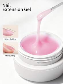 XEIJAYI 1入組粉白色指甲延伸凝膠,光療快速建造凝膠,可浸泡式uv Led指甲凝膠,適用於家庭美甲沙龍,像手指甲藝術一樣適用於女性