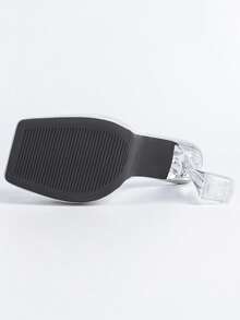 European & American Fashion Model Hotel Nightclub Stilettos, Transparent Crystal Women's High Heels, Catwalk Pole Dancing Shoes, Asymmetric & Chunky Heel Slides - Silver - View 7