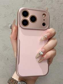 奢華霧面純色保護手機殼，適用於 iPhone 17 Pro Max 17 Pro 16 15 14 13 Pro Max Plus，防震軟背蓋 - 粉色 - 查看 2