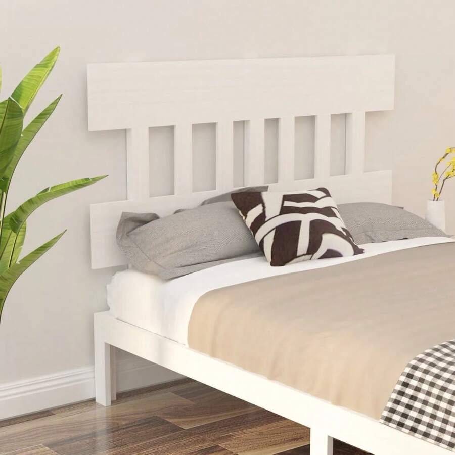 Testiera vidaXL bianca 123,5x3x81 cm in legno massello di pino - Multicolore - Visualizzare 1