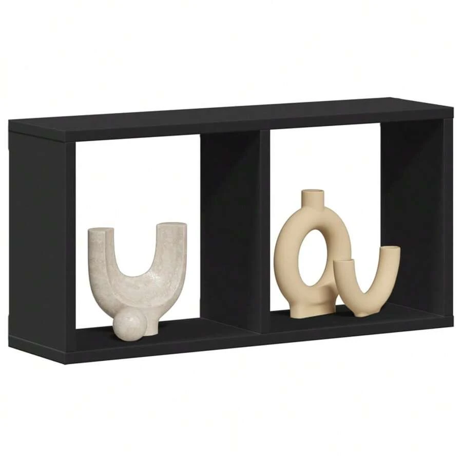 vidaXL Wandschrank 60x16x30 cm schwarz Holzwerkstoff - Verschiedenfarbig - Übersicht 1
