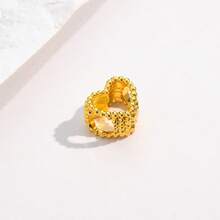 1 Pc Gold Charm Beaded Series Love Flower Four Leaf Clover Butterfly Bee Sun Camera Bell Castle Beaded Pendant Accessories For Women DIY Bracelet And Necklace Fine Jewelry Making Gift Holiday Series Valentines