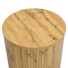 Coffee Table, Double Round Table, Side Table With Natural Wood Slats. Multifunctional Table For Living Room. - Natural Color - View 10
