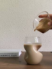 1个500毫升可重复使用玻璃咖啡杯，耐热硼硅酸盐玻璃杯，创意透明玻璃杯，多用途厨房和餐厅用杯，适用于冷热饮料、水、拿铁、茶、冰淇淋、冰咖啡、牛奶、果汁等。 - 彩色 - 查看 3