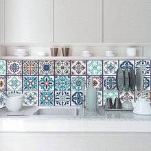 Homoyoyo 24piezas Pegatinas Para Azulejos Laminados Autoadhesivas Para Cocina Adhesivo Azulejos De Baño Calcomanías Pared - colores variados - Ver 8