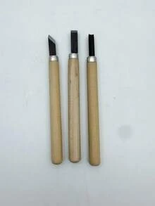 3/4/8/10/12件套专业木雕工具套装 - 包含木雕工具、木柄、雕刻刀、工艺刀、带人体工学手柄的铬钒钢凿子。这是一款多功能木工工具套装，是您自用或工作中的得力助手。 - 原木色 - 查看 4