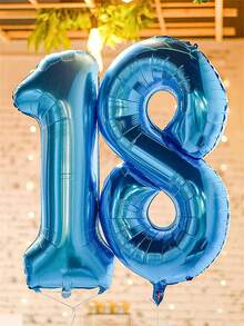 40 Inch Large 18th Birthday Number Balloon Candy Color 21st Birthday Number Balloon 1 Free Accessory 18th Birthday, 21st Birthday Party Decoration Scene Arrangement 18th 21st Photo Props - 18th Birthday - View 6