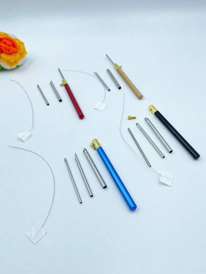3pcs Interchangeable Punch Needles/Punch Embroidery Needles, DIY Crochet Sewing Tools, Punch Embroidery Needles For DIY Handcraft Knitting, Thick Yarn Punch Needles Easy Punching