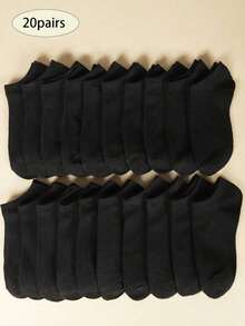 5/10/20/30/Double Couleur unie Fibre de polyester (polyester) Rayures côtelées Décontracté Mode Respirant Absorbant la transpiration Confortable Style de couple - Noir - Voir 6