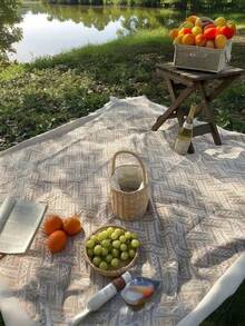 防水户外沙滩毯，可折叠露营垫，适用于夏季露营、蜜月旅行、夏威夷之旅、狩猎、车载、女士礼物、野餐毯、露营垫、桌布、户外草坪垫、波西米亚风桌布、午睡毯、帐篷防潮垫、野餐垫，适合户外野餐、节日派对、卧室/客厅装饰、旅行、情人节礼物 - 咖啡棕 - 查看 20