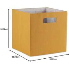 DII cubeta de Almacenamiento Plegable de poliéster, sólido, Ligero y Duradero, Cuadrado Grande, 13 x 13 x 13 Pulgadas, Oro Miel(Large Square, 13x13x13" Miel Gold) - Multicolor - Ver 9