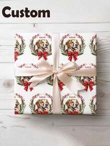 Custom Pet Photo Wrapping Paper, Personalized Names And Photos, Custom Gift Wrapping Paper, Personalized Wrapping Paper, Custom Wrapping Paper With Pet Photos And Text, Fun Custom Christmas Gifts, Party Wrapping Paper, Holiday Wrapping Paper, Valentine'S Day Gifts, Gifts For Him/Her - Multicolor - View 3