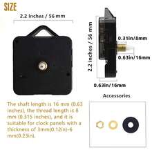 1 Set Quartz Clock Movement Repair Replacement Kit, Silent, 1 Set White Clock Hands, 16mm Shaft Length, DIY Gift