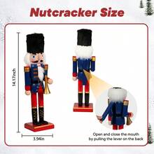 Classic Wooden Nutcracker Doll  Christmas Tabletop Decoration & Holiday Gift - 黑色 - 查看 5