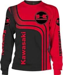 Kawasaki Racing Red Long Sleeve Shirt Full Printing US Size S-5XL LOVELY GIFTS - 混合色 - 查看 3