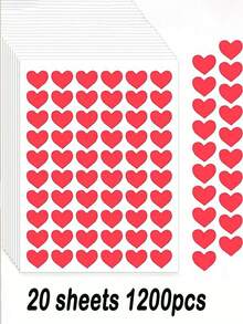 1200/600颗心形贴纸 红色心形贴纸 闪光小迷你心形贴纸 适合装饰 爱心贴纸 奖励 情人节 婚礼 母亲节 信封礼盒 小学奖励 返校季 - 彩色 - 查看 10