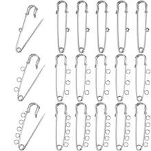 30pcs Safety Pins Set, Large Hollow Tie Clips, Suitable For DIY Jewelry, Badges, Clothes, Silver/Gold - Multicolor - View 12