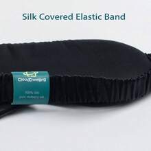 Antifaz De Seda Morera Pura De Doble Cara, 22 Momme, Grado 6A, Suave Y Transpirable, Con Banda Elstica Para La Cabeza, Para Hombres Y Mujeres, Paquete De 1 Negro - Negro - Ver 5