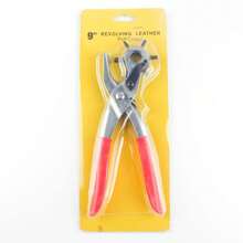 1pc Multi-Function Leather Hole Punch Plier, Round Hole, Flat Hole, Oval Hole Puncher For Belts, Leather Goods, Paper - Red - View 4