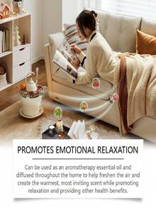 JUE FISH 冬季香薰精油套装 - 加湿器香氛精油，清新空气，温暖室内空间，促进放松 - 混合香型 - 查看 8