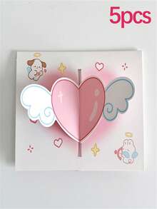 2/5/10pcs 3D Pop-Up Love Greeting Cards With Envelopes, Romantic Retro Design, For Wedding, Anniversary, Valentine'S Day, Couples & Loved Ones - Multicolor - View 11