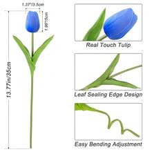 10/250pcs 13.77 Inch Realistic White Tulips - Silk Artificial Flowers, Suitable For Mother's Day, Easter, Valentine's Day And Other Occasions - Great For Home, Kitchen, Wedding Decor - Royal Blue - View 2