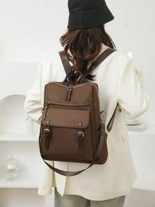 防盗尼龙双肩包，女士钱包，多功能时尚日常包，轻便旅行包，多口袋设计，大容量简约双肩包，便捷双肩包，适合学生、护士、教师、商务人士、旅行、通勤、购物、办公、约会、徒步、训练、工作等各种场合，生日礼物、节日礼物，背包 - 彩色 - 查看 10