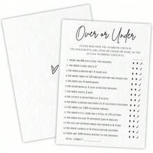 Party Games Bridal Shower Game Cards -  Over Or Under Game - 30 Pcs Minimalism Wedding Party Games Game Card Engagement Party Game Modern Bridal Shower Favor And Decorations - A07 - Trên hoặc Dưới Trò chơi - Xem 1