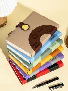 1 PC A5 Magnetic Clasp PU 2026 Planner – 320 Pages (160 Sheets) Thick Dated Notebook. Master Your Time With Schedule Templates, Address Book & Annual Calendar. 365-Day English Productivity System For Daily Planning & Office Organization. - Multicolor - View 3