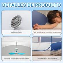 Mosquitera Cama -Up, Plegable Mosquitera (180 * 200 * 165 cm), Mosquitero Desplegable para Tienda de Campaña, Doble Puerta con Fondo, Anti-caída, para Bebés Adultos Hogar Viaje ()(Azul) - Multicolor - Ver 8