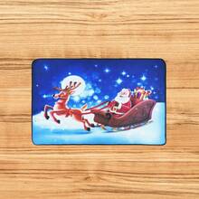 Tapete de terciopelo de cristal estampado de 750 g, 50 x 80 cm, estilo navideño - Azul - Ver 4